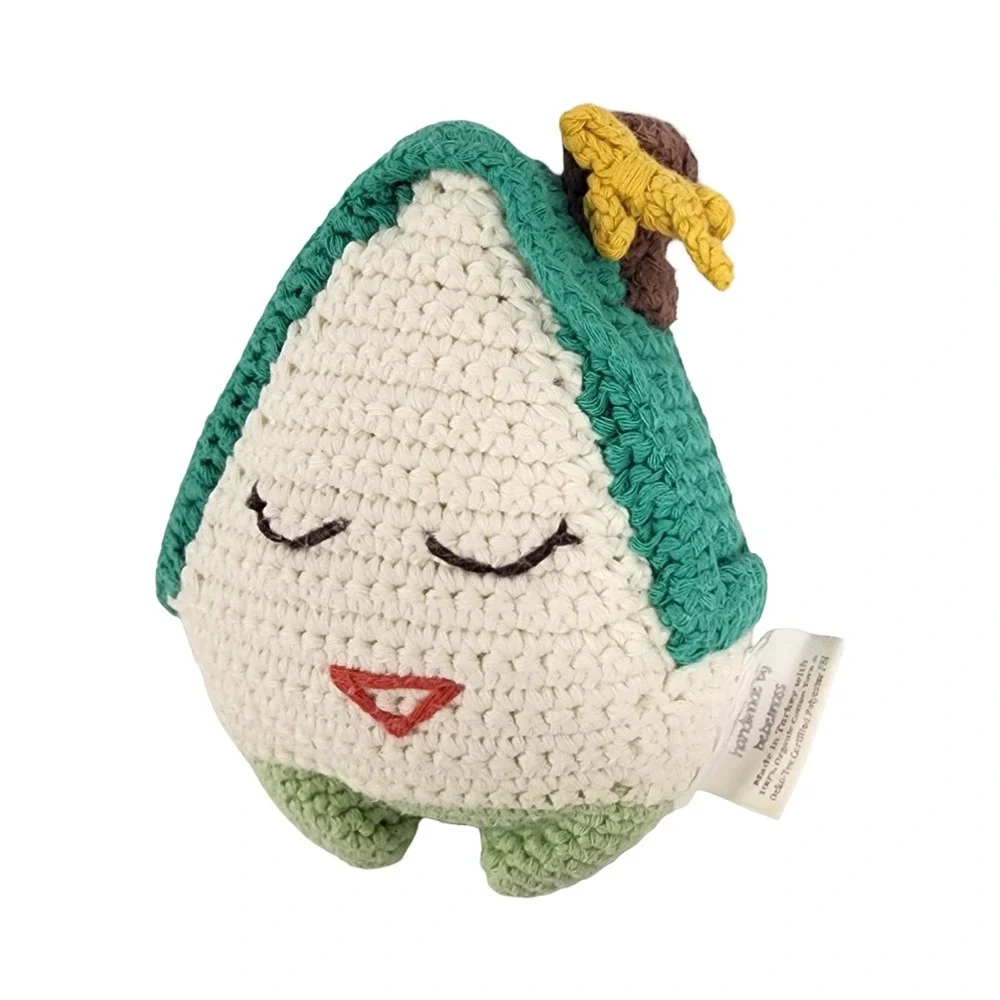 Our‎ Green House Bebemoss Organic Cotton Crochet Fruit Rattle Toy Green Cream